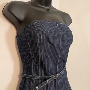 Elegant Denim Strapless Top